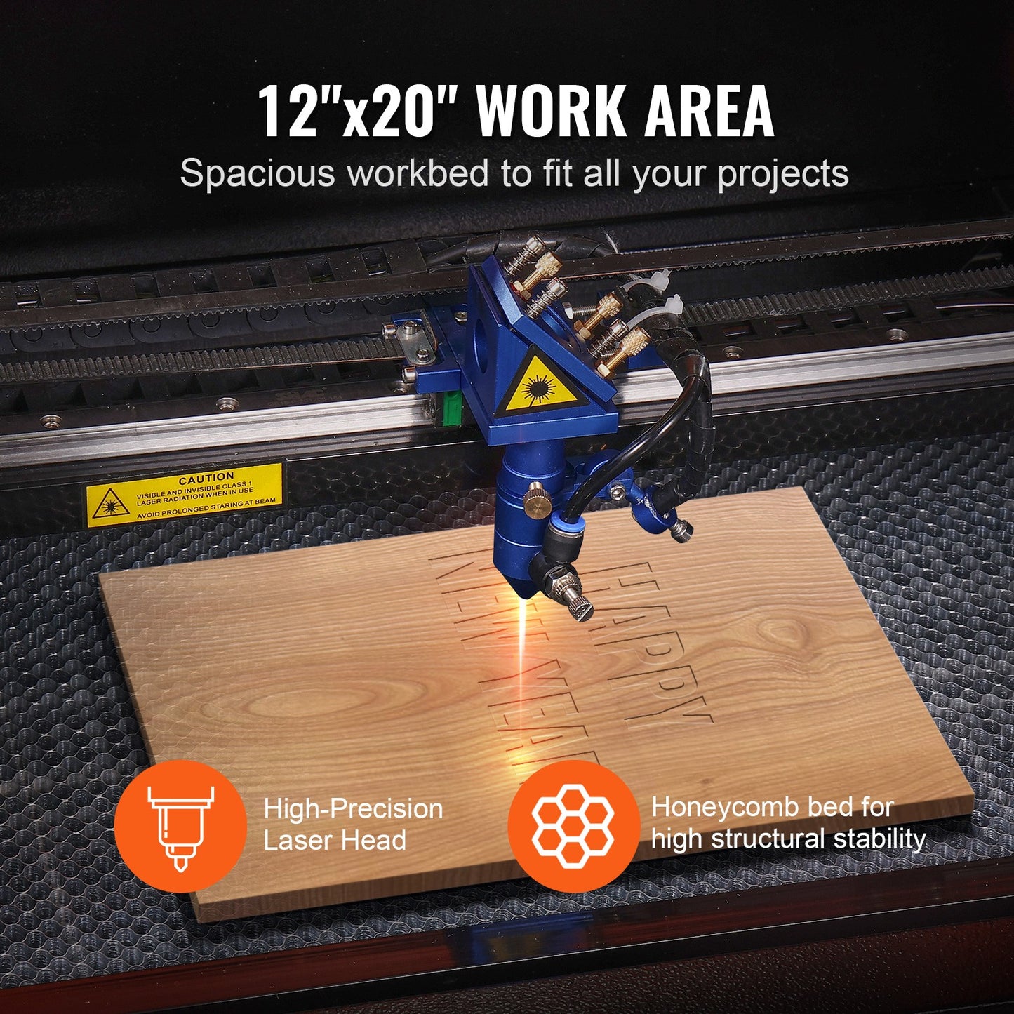 Uimoso 50W CO2 Laser Engraver and Cutter, 12 X 20 In, 19.7 IPS Speed Machine