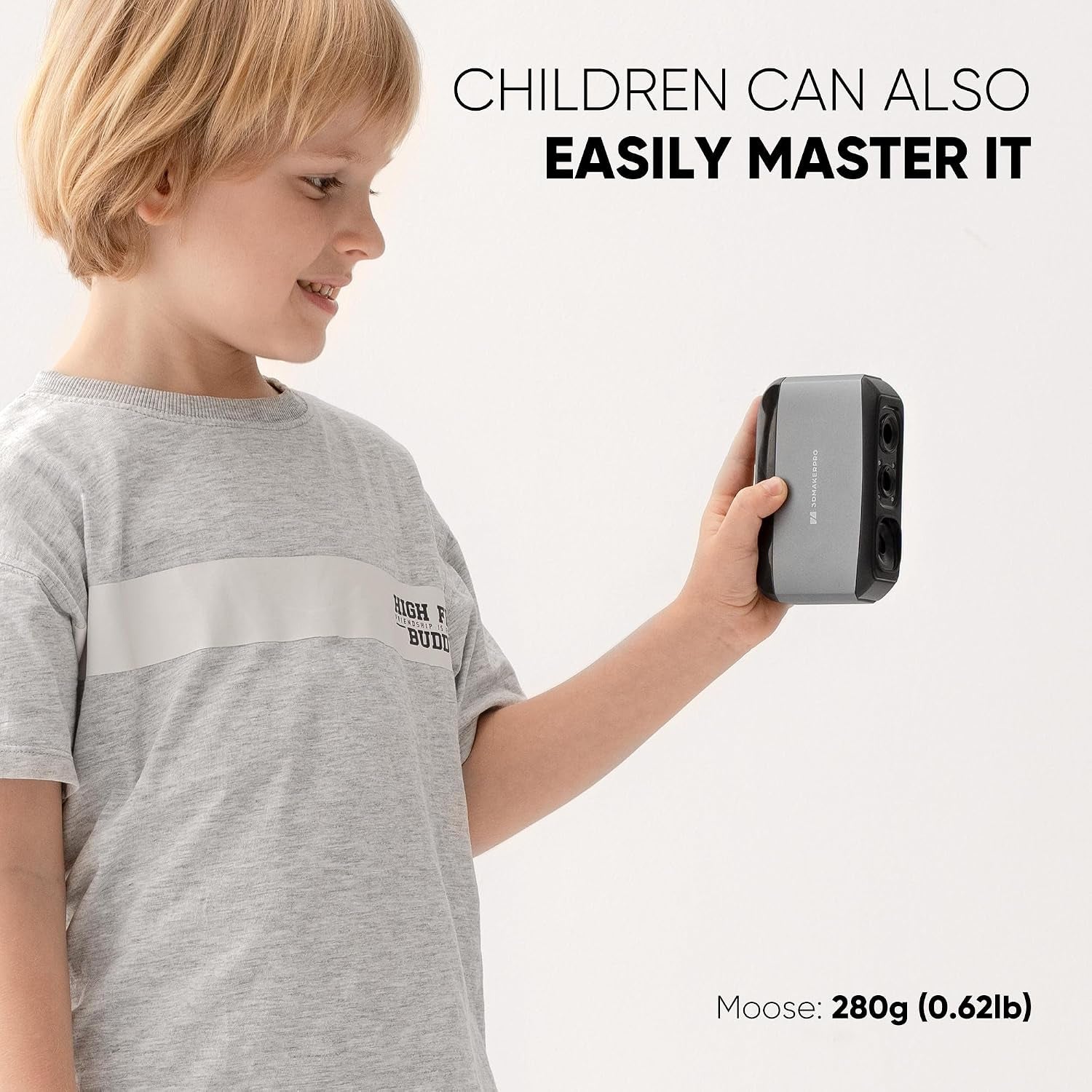 3D Scanner for 3D Printing, Handheld 3D Model Scanner with 0.03Mm High Detailed Precision, 24-Bit Color Camera, Anti-Shake Lenses, Compatible with Windows/Macos, Moose (Standard)